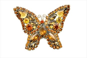 Vintage Wiess Rhinestone Butterfly Pin