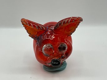 Awesome Chihuahua Dog Head Blown Glass Sculpture By Romina Gonzalez