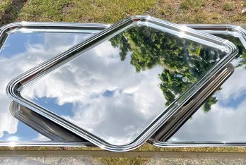 A Trio Of Large Stainless Steel Catering Trays