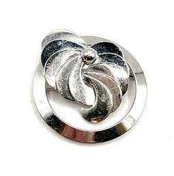 Vintage Sterling Silver Shiny Abstract Brooch/pin