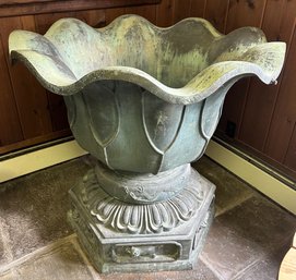 19th C. Chinese Bronze Lotus Form Planter