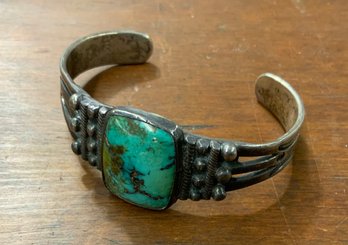 Beautiful Sterling And Turquoise Cuff Bracelet