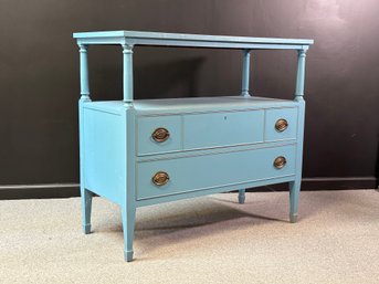 A Fantastic Vintage Console Table In Blue