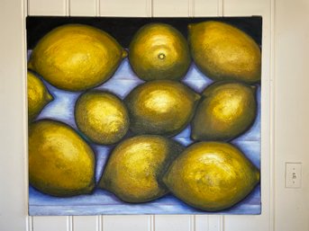 Lemons On Lilac, Signed