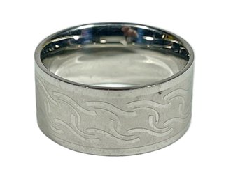 Ladies Pretty Patterned Stainless Steel Band Ring
