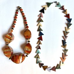 2 Natural Stone Necklaces