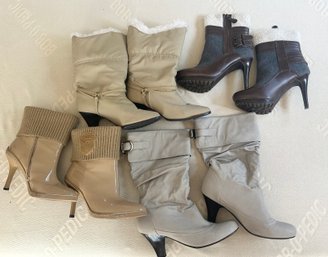 Shoe Lot 3 - Womens High Heel Boots Size 6.5-7