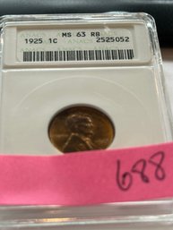 Lincoln Reverse Wheat  (1909-1958)  1925 1C  MS 63 RB