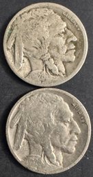 2 Buffalo Nickels 1928, 1928-S