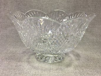Fabulous Like New $265 WATERFORD Crystal Wheat & Sheaf Harvest Thanksgiving Centerpiece Bowl - Amazing !