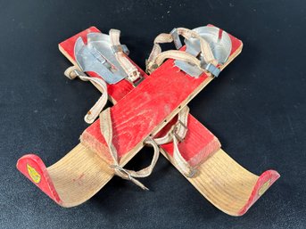 A Pair Of Wooden, Strap-On 'Peter's Ski Skates,' Circa 1928