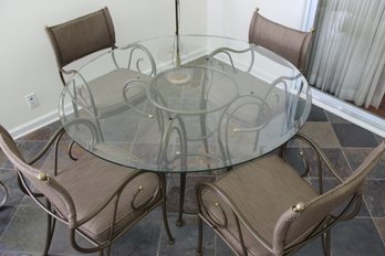 48 In Glass Top Table W  4 Chairs