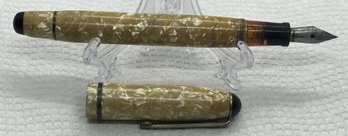 Vintage 1930s Marbled Celluloid Fountain Pen With Durium Nib