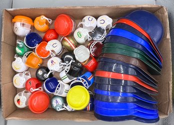 Lot Of Toy Sports Helmets Including Football And Baseball