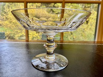 Val St. Lambert Glass Compote, Signed