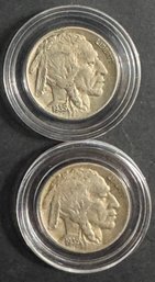 2 Buffalo Nickels 1935, 1935-D