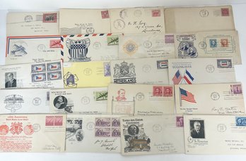 Lot Of 1920s-1940s First Day Cover Stamps & Envelopes