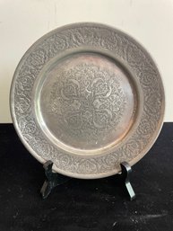 Vintage Metal Plate Serving Platter