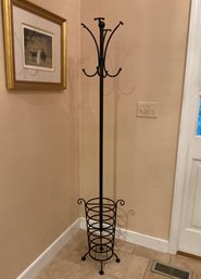 Metal Coat Rack With Umbrella Holder