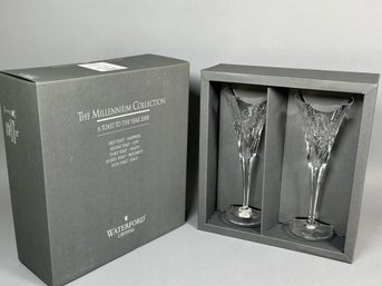 Waterford Millennium Collection 'Happiness' Flutes In Original Box