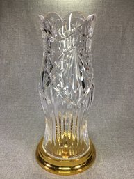 Fabulous WATERFORD $395 Retail - Thomas Jefferson Hurricane Lamp With Brass Base - Beautiful Rare Piece