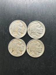 4 Buffalo Nickels 1926, 1927, 1928, 1929