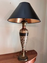 Tall Hand-Painted Brass Lamp