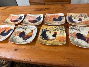 Rooster Plates By Cypress Home  8 Plates