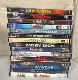 15 DVD Movies - John Carter, Bangkok Dangerous, Changeling, Dragons, Contraband, Daybreak's, War Horse.KD /C2