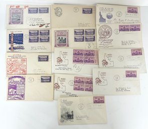 Lot Of 1937 Alaska & 1940 Idaho First Day Cover Stamps & Envelopes