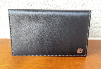 Bally Italian Black Leather Passport Book Holder- NOS