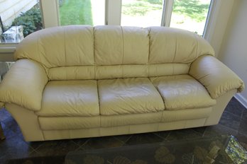 White Leather Couch 89x36x36