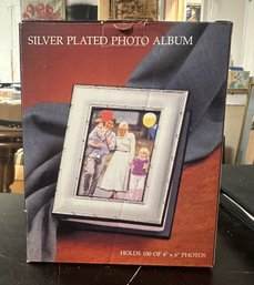 Brand New Silver Plated Photo Album Holds 100 Of 4 X 6 Photos In Original Box. LP/A1
