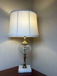 A Pretty Lamp With Marble Base