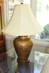 Metallic Leaf Design Table Lamp 28 Tall