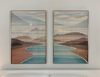 Printed Diptych Entitled 'Damascus' By Marcus Uzilevsky (1983), In Stunning Copper Frames