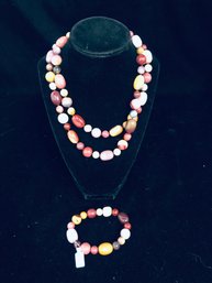 Multi-colored Stone Beaded Necklace 236