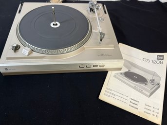 CS 1268 Dual Turntable Record Player With Manual - For Parts Or Refurbishing