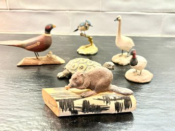 Hand Carved Wood And Clay Animals And More