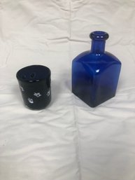 Pair Of Art Glass Bottles