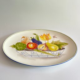 An Italian Ceramic Floral And Fruit Platter - Never Used