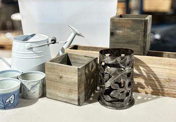 An Enamel Watering Can, Cache Pots And More!