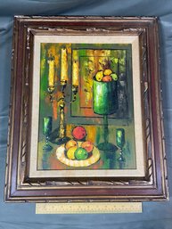 Still Life Oil Painting On Canvas 18x22 Framed