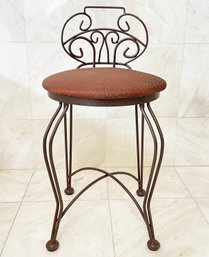 A Wrought Iron Vanity Seat