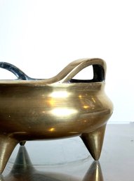 Early Chinese - Heavy Solid Brass - Footed Incense Burner