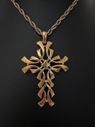 VINTAGE CROWN TRIFARI CROSS PENDANT (AS IS CHAIN)