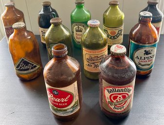 Lot Of 11 Vintage Squat 12oz. Beer Bottles