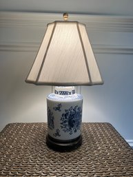 White / Blue Floral Porcelain Table Lamp