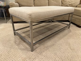 Chrome Base Upholstered Bench (A)
