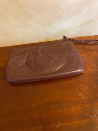 Brown Leather Wristlet Wallet